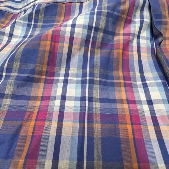 Peter Millar Shirt Men Medium Multicolor Plaid 100% Cotton Long Sleeve Button-Up - Picture 8 of 8